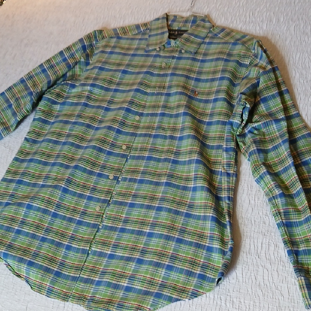 Ralph Lauren Multicolor Plaid Button Down Shirt Size L